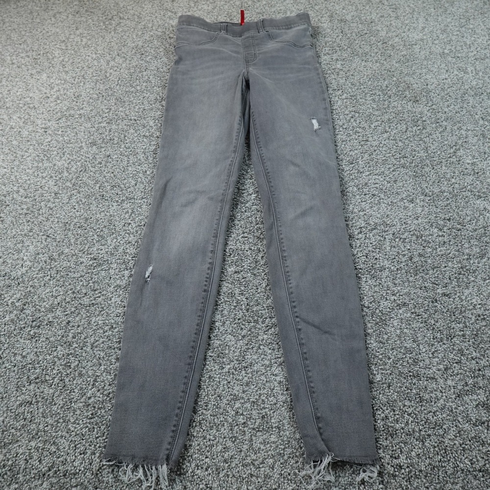 Spanx Jeans Womens S Gray Black Denim Pants Pull On Skinny Jegging Stretch Flex